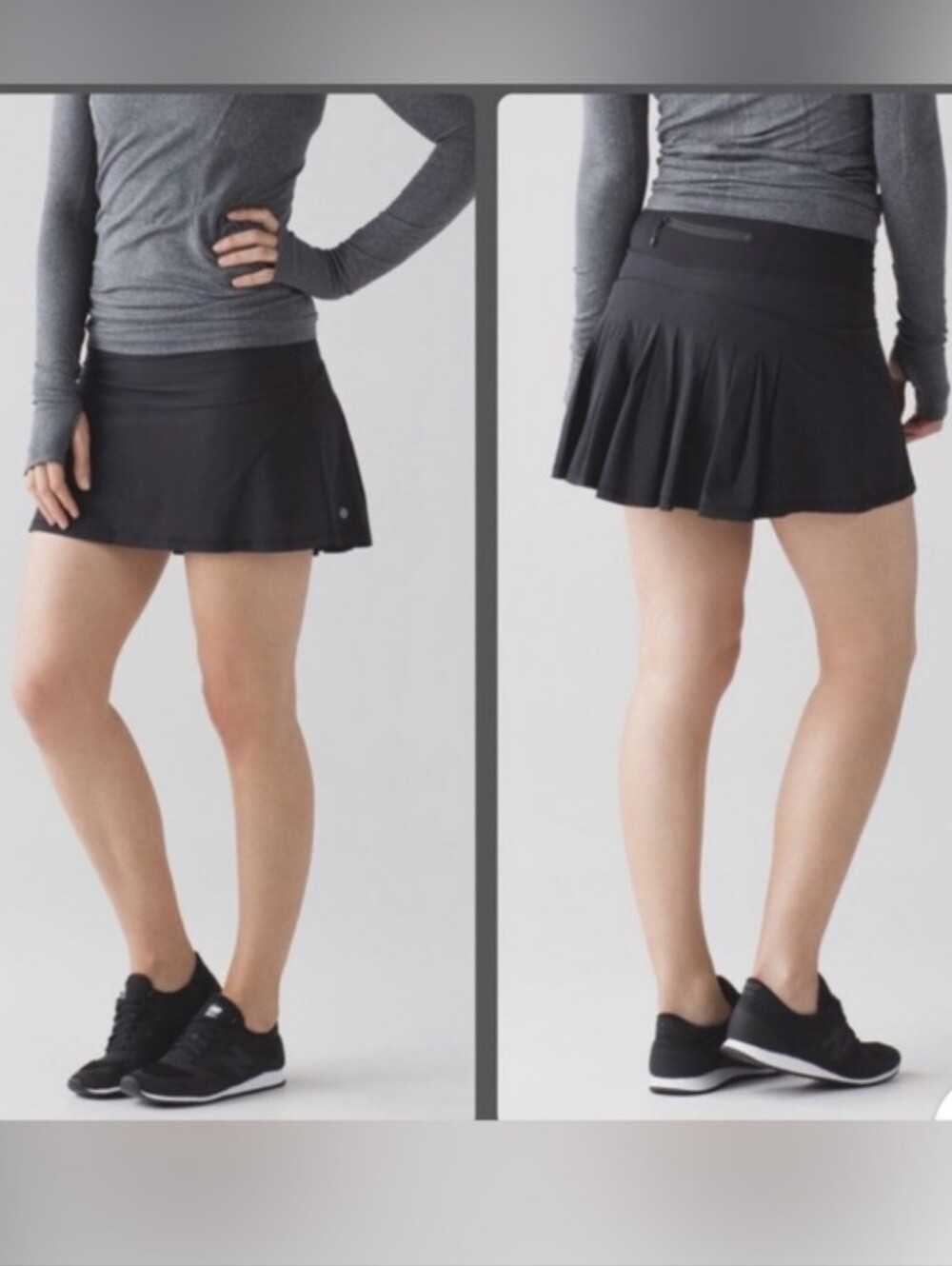 Lululemon Circuit Breaker Black Women's Active Skirt w/ Shorts Size 10